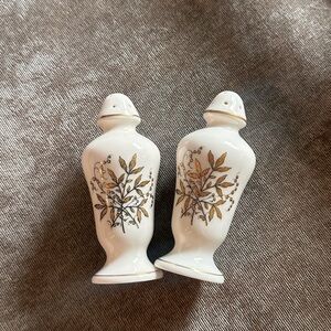 Pickard Floral Cream and Gold Salt and Pepper Shakers